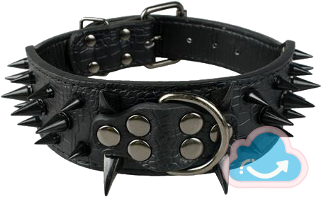 Sharp Spiked Studded Leather Dog Collar - Benala Pet Dog Collar Adjustable Harness Spiked Studded (471x300), Png Download