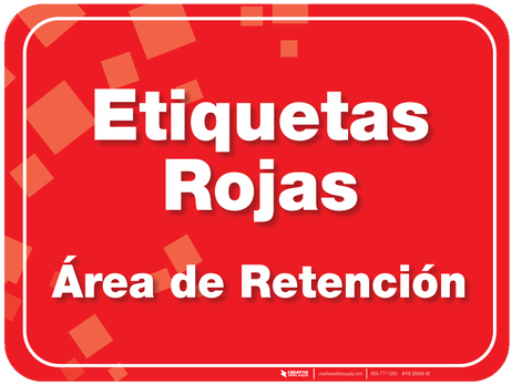 Etiquetas Rojas Holding Area Floor Sign - Area Floor Sign (500x369), Png Download