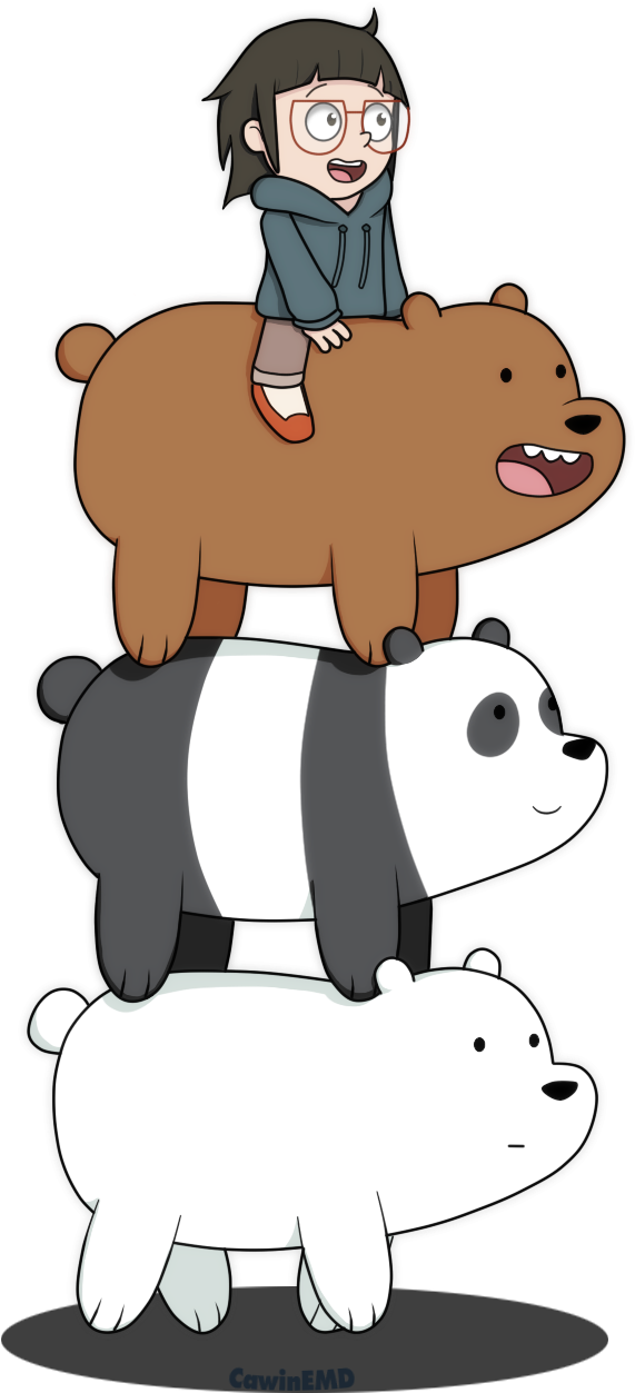 Bear T-shirt Dog Like Mammal Mammal Vertebrate Cartoon - We Bare Bears With Chloe (800x1300), Png Download