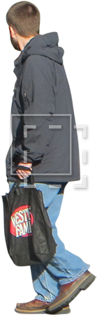 A Man In A Black - People Crossing Street Cutout Png (450x450), Png Download