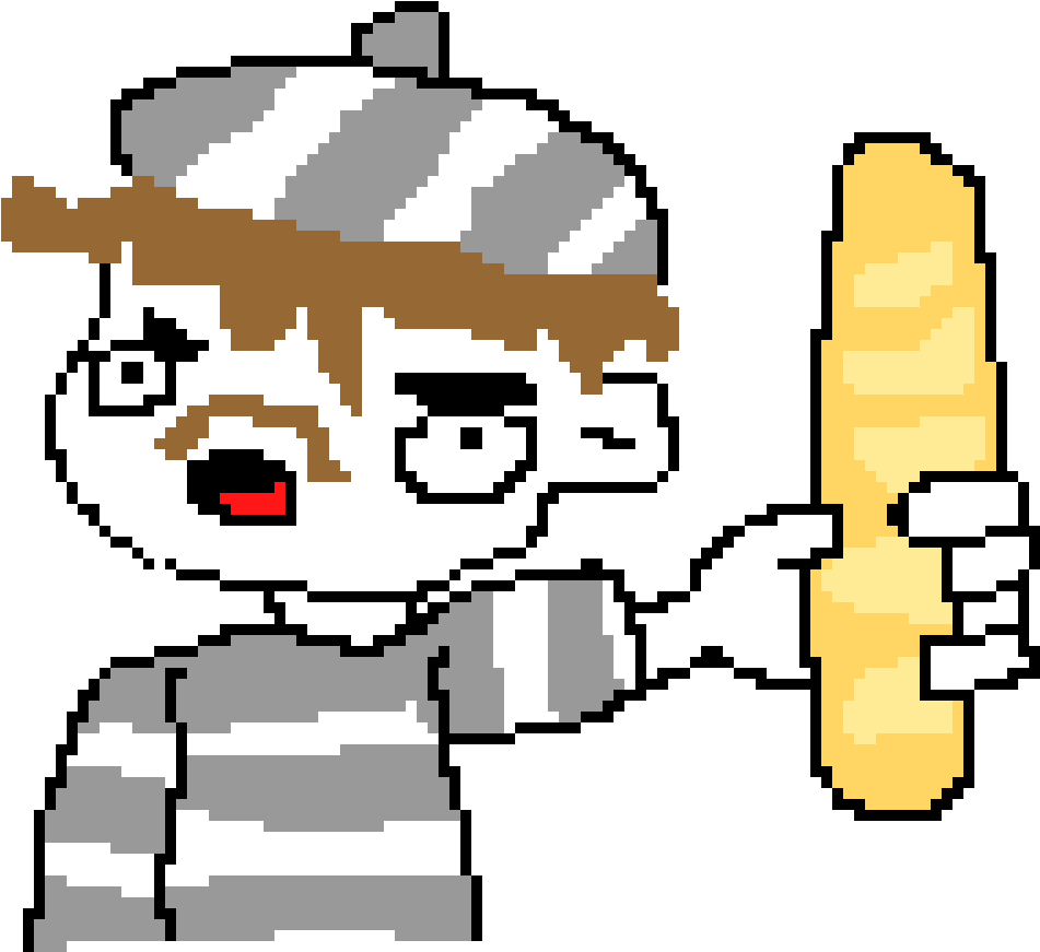 He Is The French Baguette Mannnnnnnnnn - Pixel Art (1130x960), Png Download