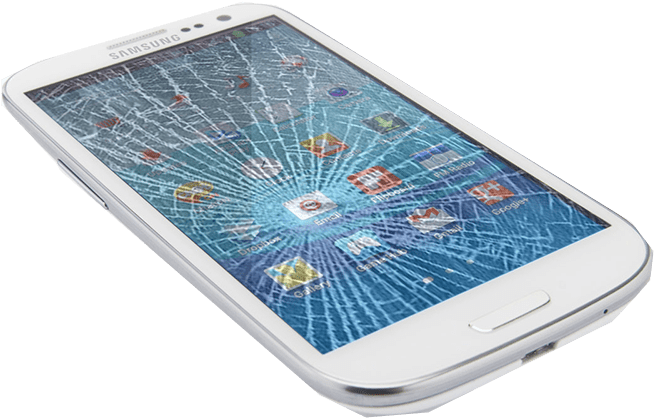 Cracked Screen Repair - Samsung Galaxy (750x518), Png Download
