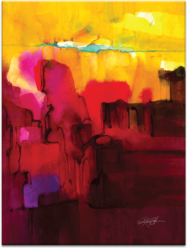 Watercolor Abstraction - Artist Lane Watercolor Abstraction 400 By Kathy Morton (900x900), Png Download