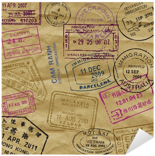 Passport Stamps Png For Kids - Passport Stamp Background Brown (400x400), Png Download