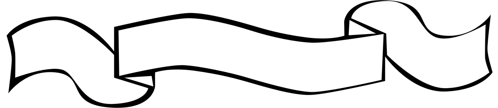 Blank Scroll Banner Png For Kids - White Banner On Transparent Background (1600x348), Png Download