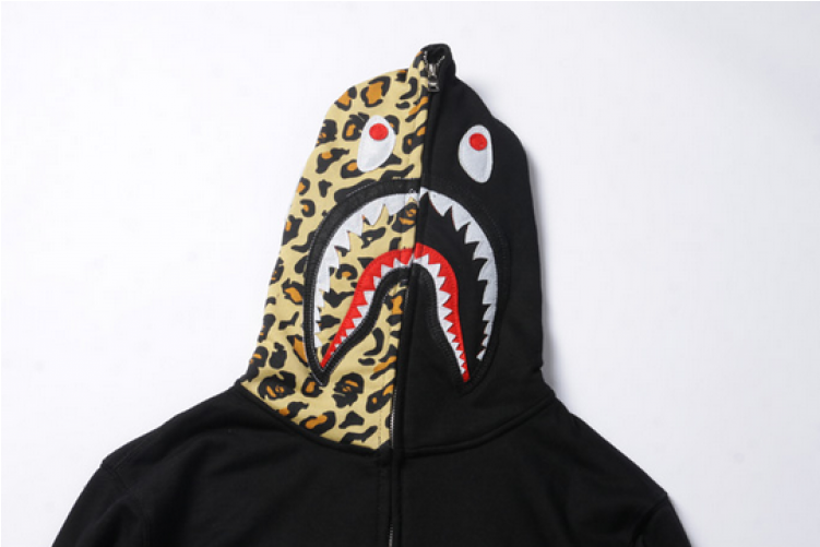 Bape Shark Hoodie Leopard (750x750), Png Download
