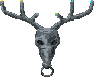 Clip Transparent Stock Kalciphoz S General Terraria - Deer Skull Pixel Art (400x300), Png Download