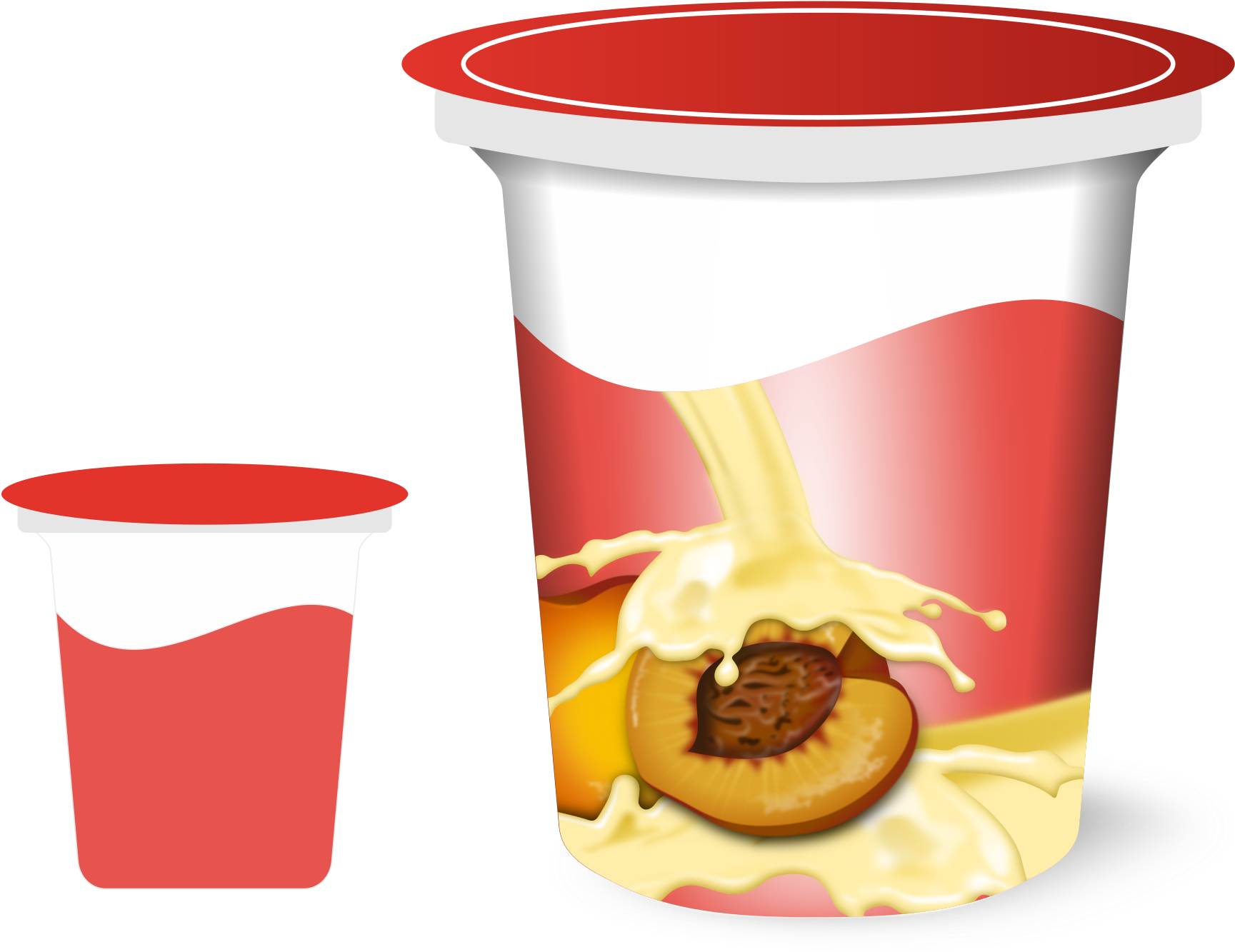 Emoji Clipart Peach Source - Yogurt Cup Clipart (2400x3394), Png Download