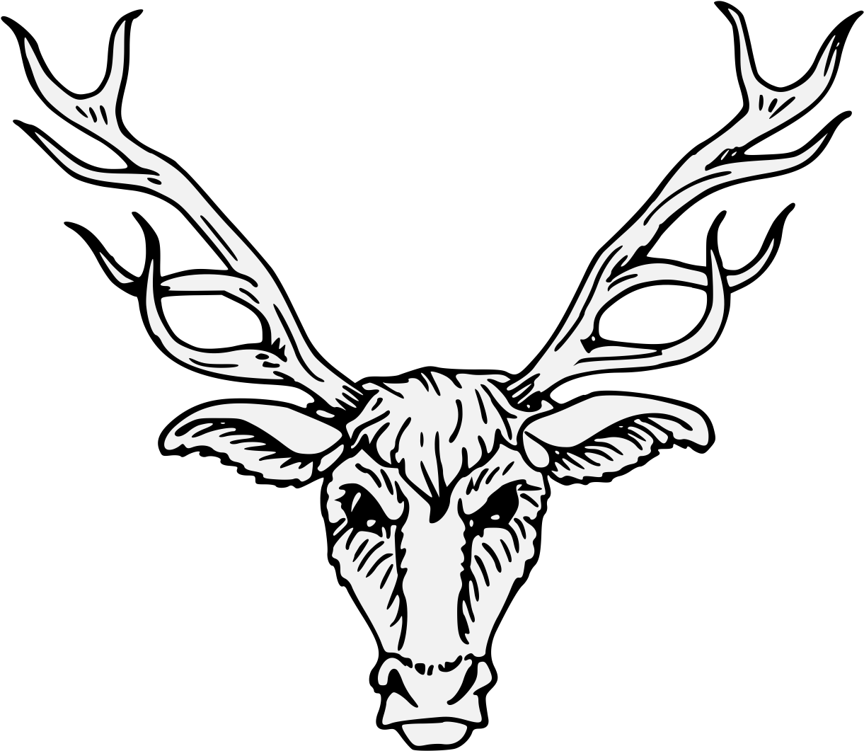 Stag Head Drawing At Getdrawings - Drawing (1238x1078), Png Download