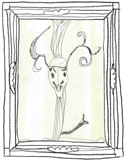 Deer Skull - Sketch (436x600), Png Download