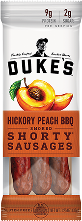 Hickory Peach 12ct - Duke's Hickory Peach Bbq Smoked Shorty Sausages (466x480), Png Download