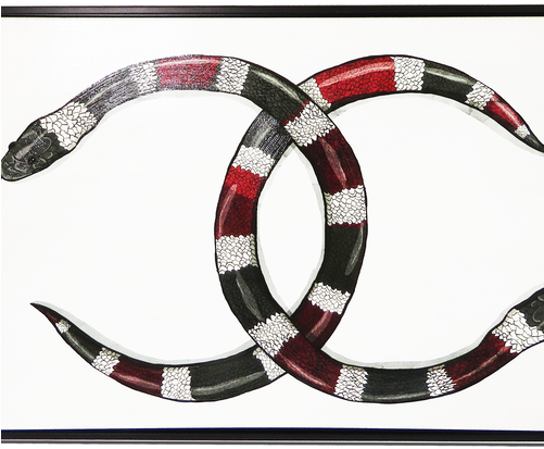 Chanel Snakes - House Of Hampton High Fashion Snakes Graphic Art On (500x500), Png Download