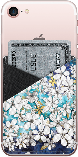 Casetify Iphone 7 Saffiano Leather Phone Wallet - Walk & Watercolor (282x560), Png Download