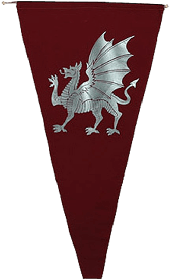 Welsh Pendragon Pennant - Transparent Medieval Banner (555x555), Png Download