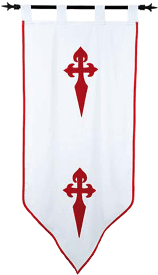 Templar Knight Order Of Santiago Banner By Marto - Estandarte Santiaguista 250 Gr Medieval Factory (555x555), Png Download
