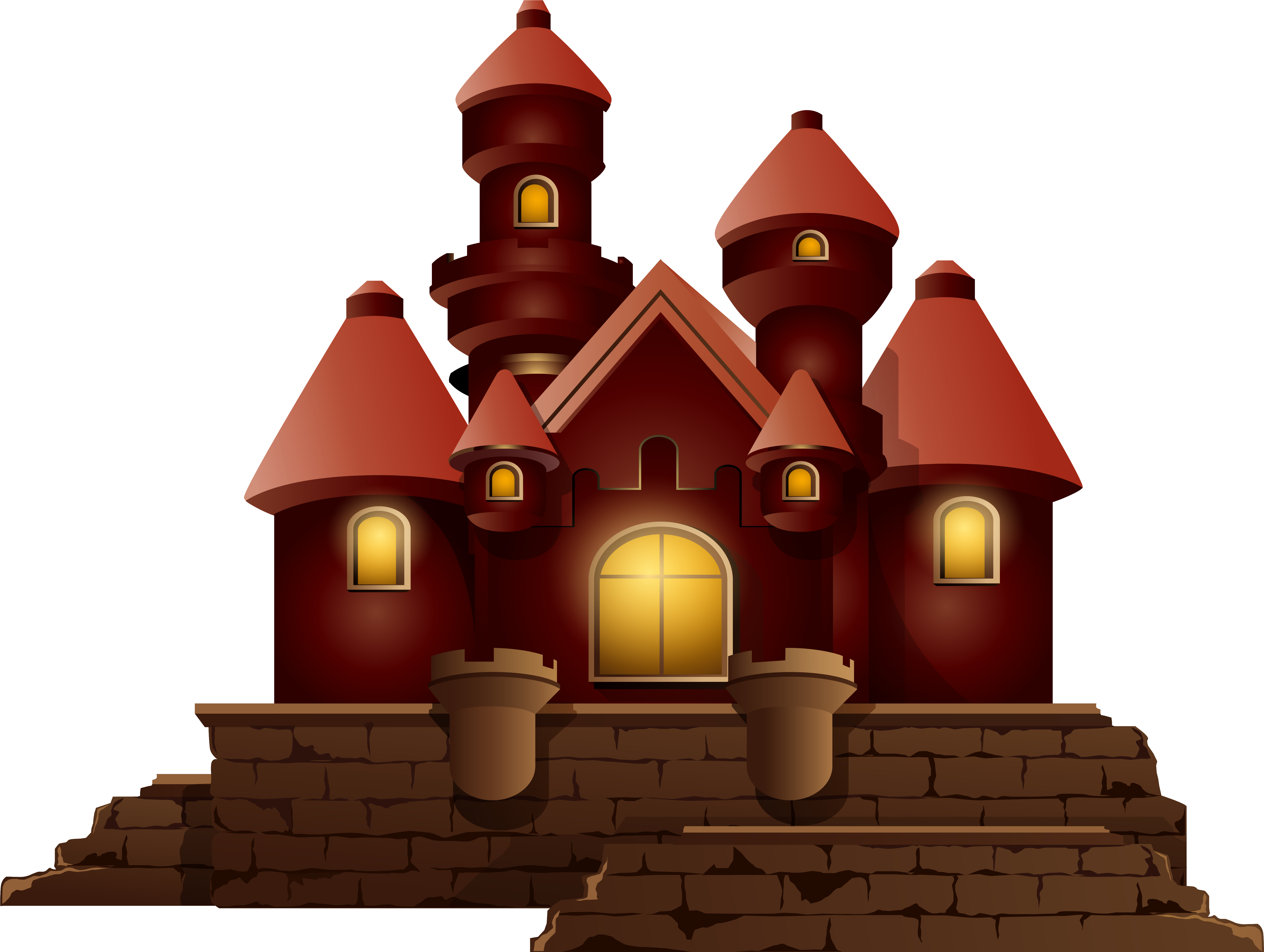 Red Small Castle Png Clipart Image - Small Castle Png (6269x4676), Png Download