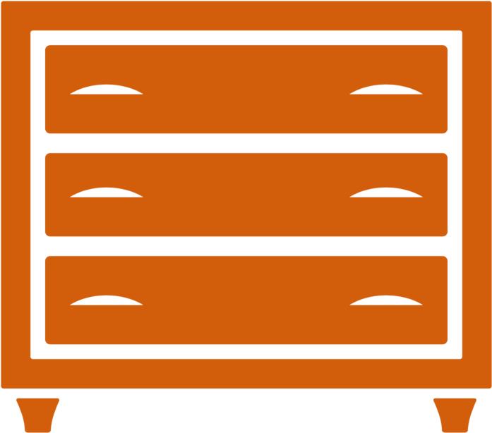 Drawer Chest Icon Orange (1000x917), Png Download