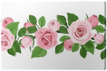 Horizontal Seamless Background With Pink Roses - Rose Sfondo Trasparente (400x400), Png Download