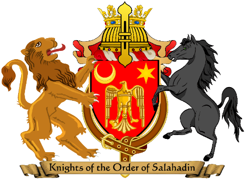 Official Heraldic Coat Of Arms Of The Knights Of The - Knights Of The Order Of Saladin (500x368), Png Download