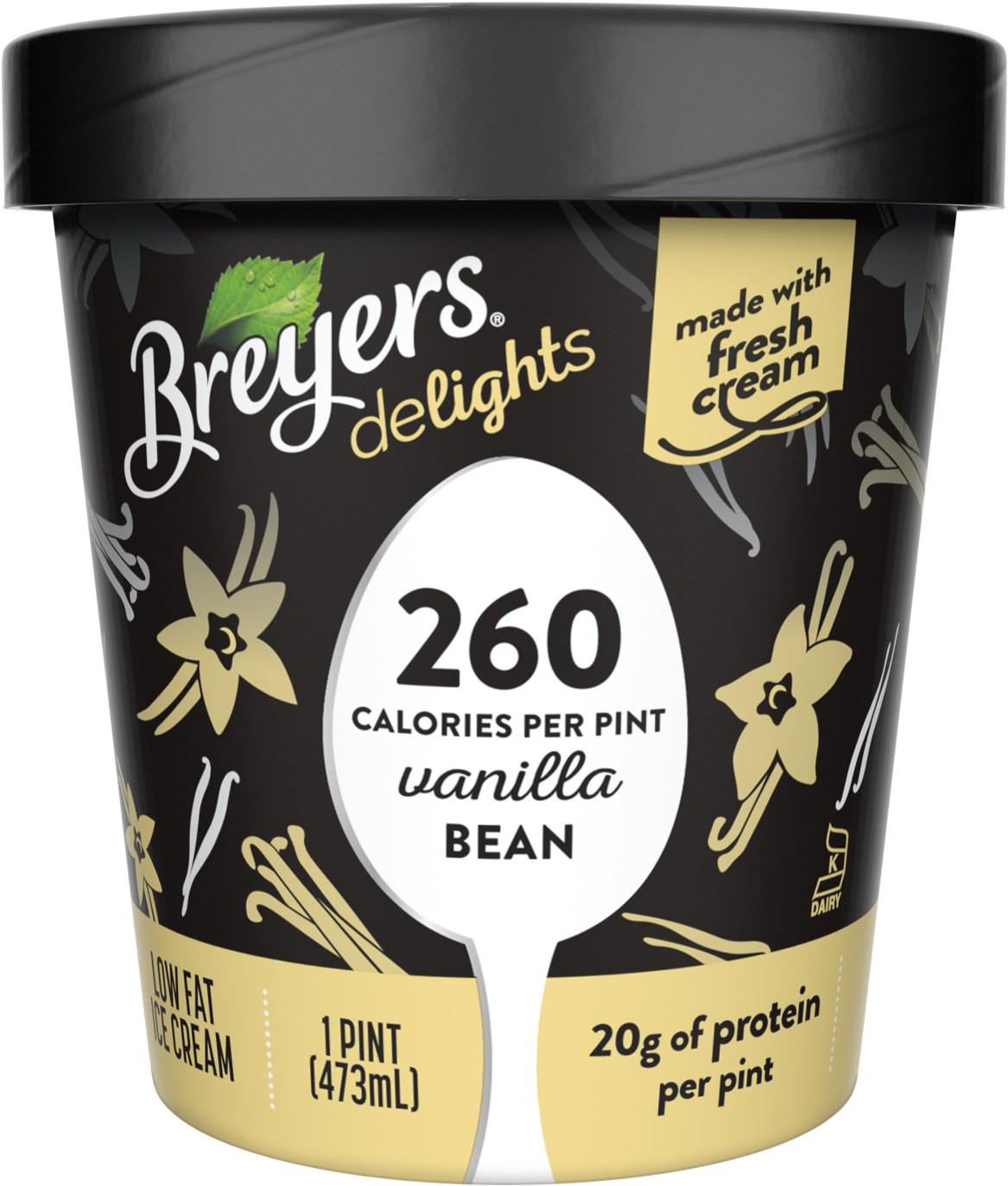 Download A 16 Ounce Tub Of Breyers Delights Vanilla Bean Front