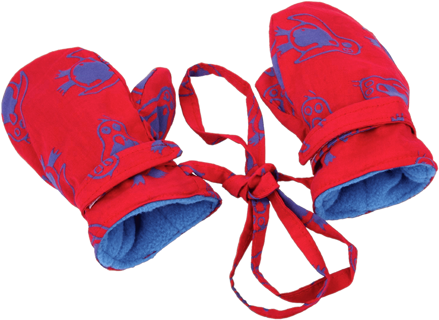 Download Bright Red Mittens On String For Toddler Boy Full Size PNG