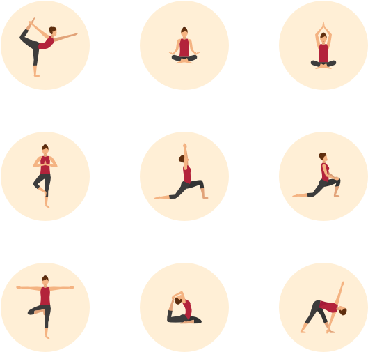 Yoga Poses - Pose Icon Png (600x564), Png Download