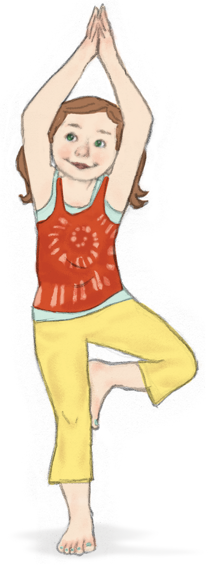 Tree Sophia-copy - Tree Pose Kids Yoga (1050x1950), Png Download
