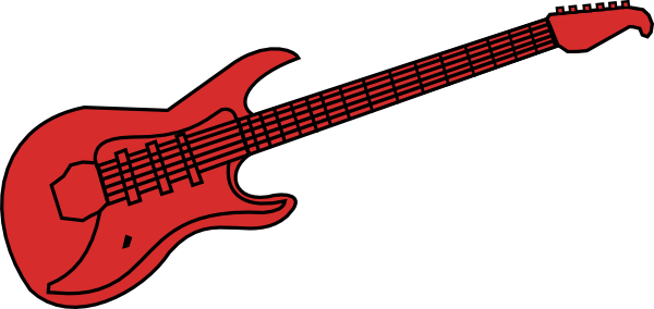 This Free Clipart Png Design Of Red Guitar Clipart (600x284), Png Download