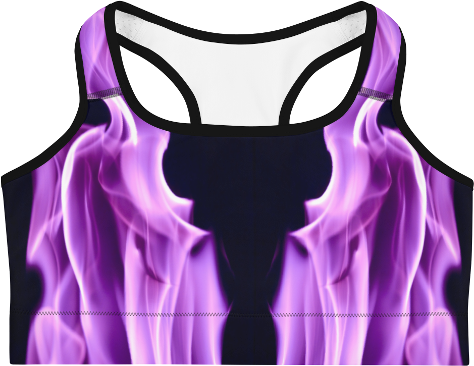 Purple Flame Sports Bra - Sports Bra (1000x1000), Png Download