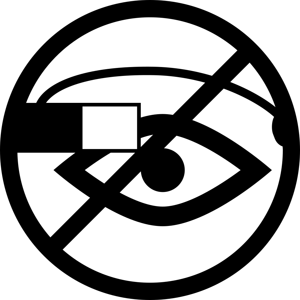 Google Glasses Not Allowed Symbol - Icon (980x980), Png Download