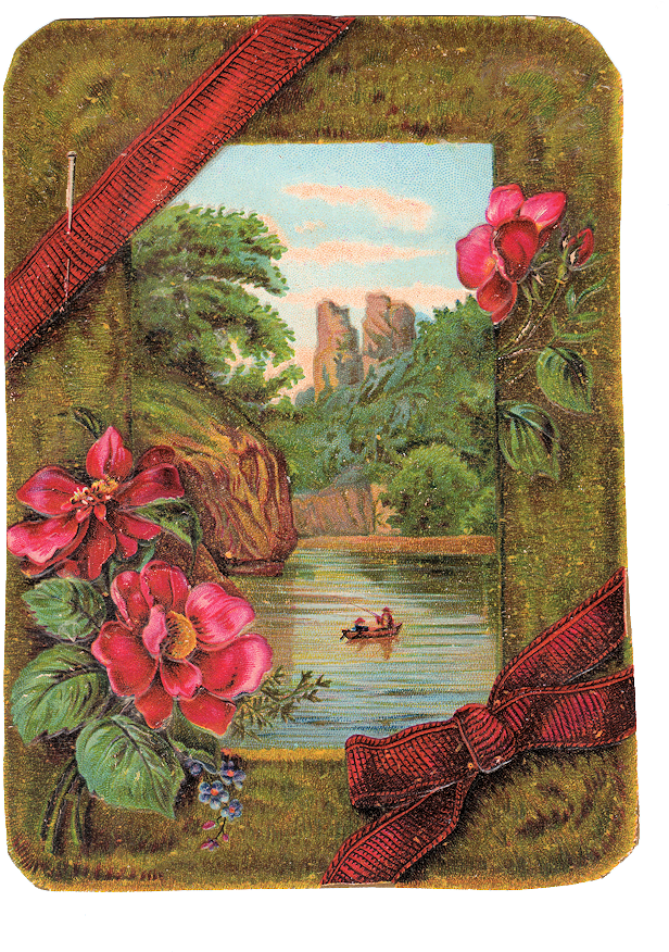 Free Vintage Clip Art Victorian Card With Moss And - Victorian Clip Art Free (661x900), Png Download