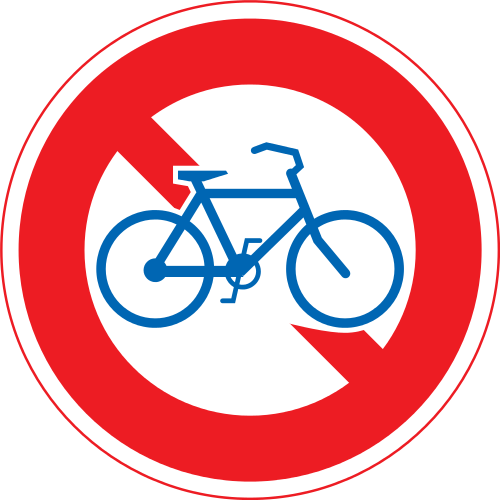 The Red Circular Sign Means That Bicycles Are Forbidden - Sign Bicycles Not Allowed (500x500), Png Download