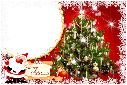 Las Luces De Navidad - Christmas Photo Frame Transparent (500x333), Png Download
