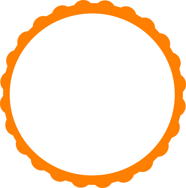 Circular Flame Boarder Clipart - Circle Frame Png Orange (594x600), Png Download