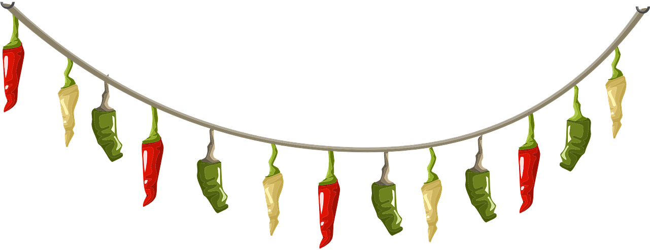 Peppers Spices Hanging Chili Png Image - Transparent Chili Pepper Cartoon (1280x640), Png Download