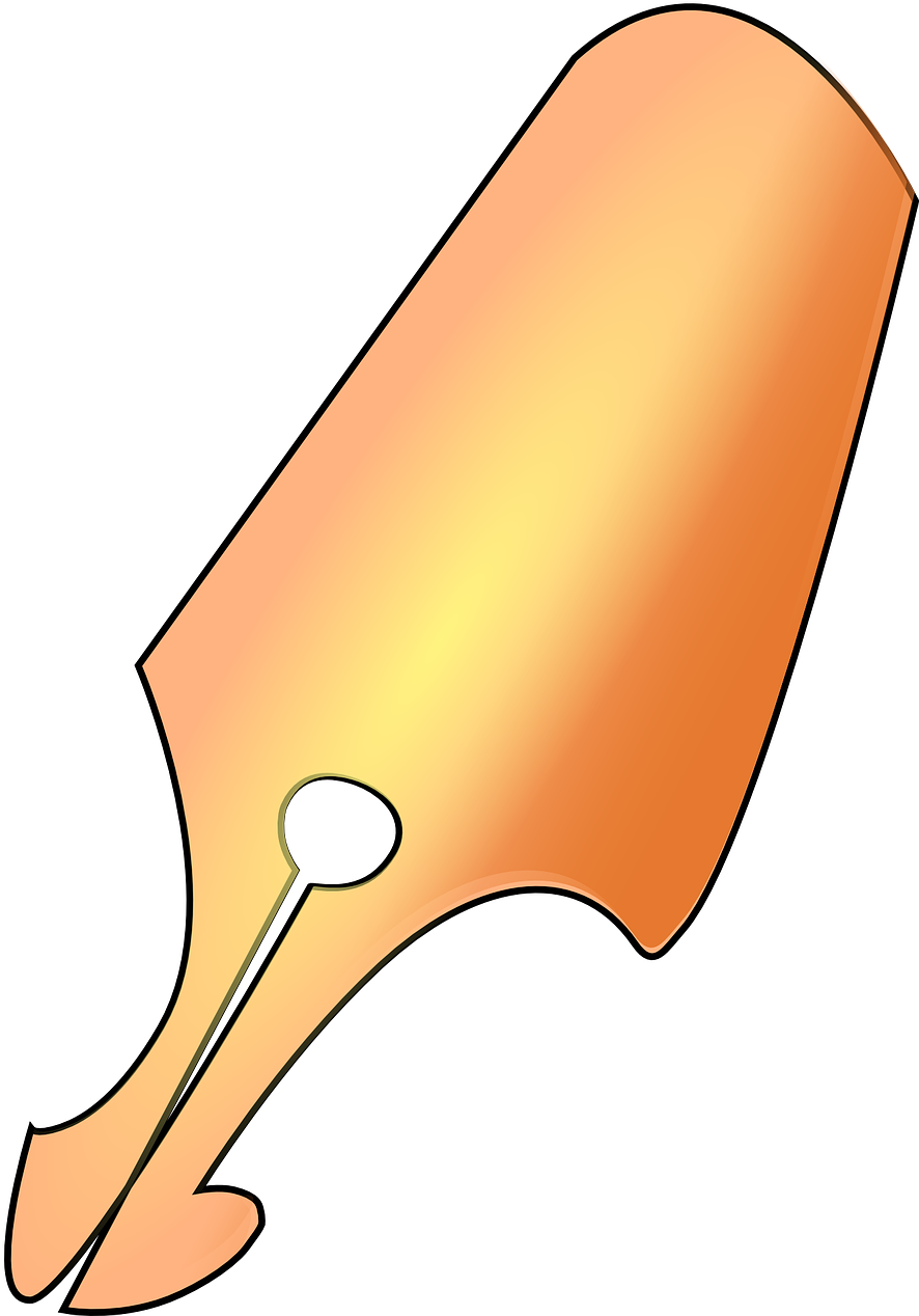 Nib Tip Ink Pen Stylish Gold Png Image - Clipart Image Of Nib (887x1280), Png Download