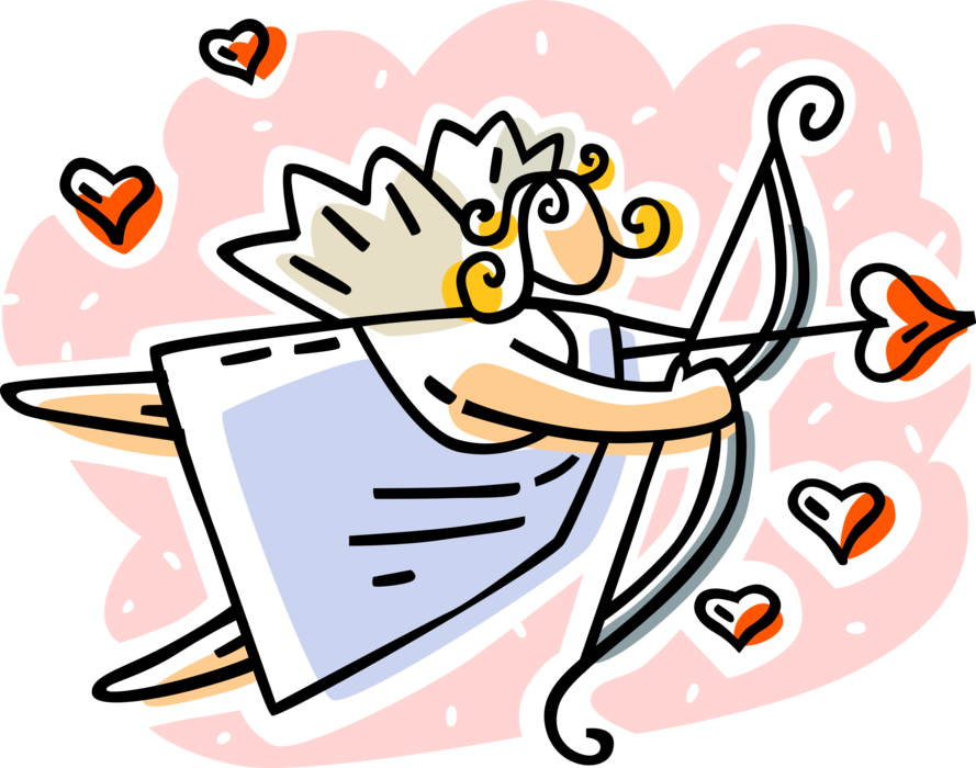Vector Illustration Of Cupid God Of Desire And Erotic (889x700), Png Download