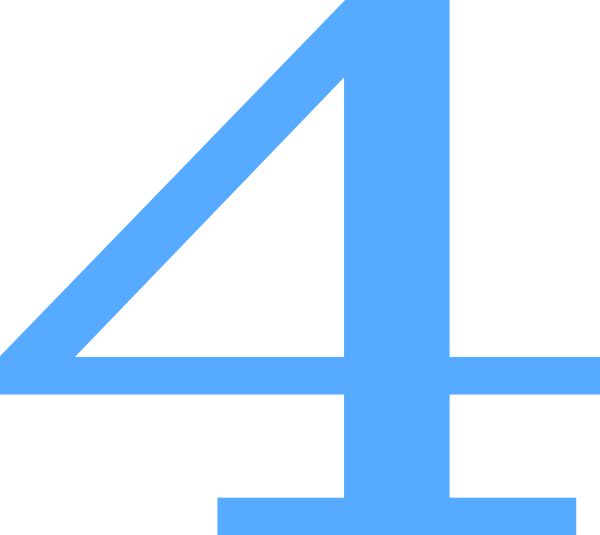 How To Set Use 4 Countdown Svg Vector - Blue 4 (600x535), Png Download
