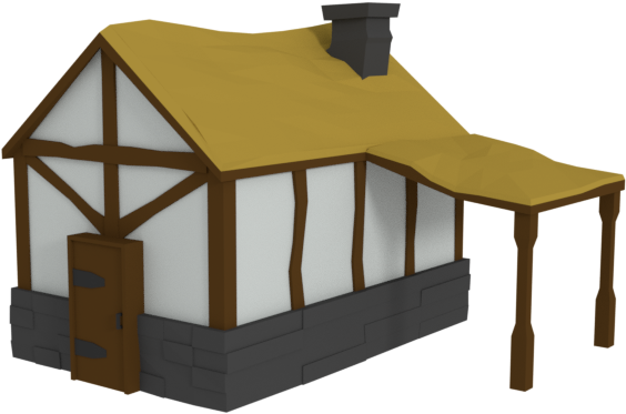 Low Poly Medieval Farm House Assets - Low Poly House Medieval (960x540), Png Download
