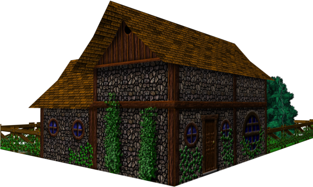 Farmhouse 245 Polys Photo Farmhouse 245poly C - House (1024x1024), Png Download