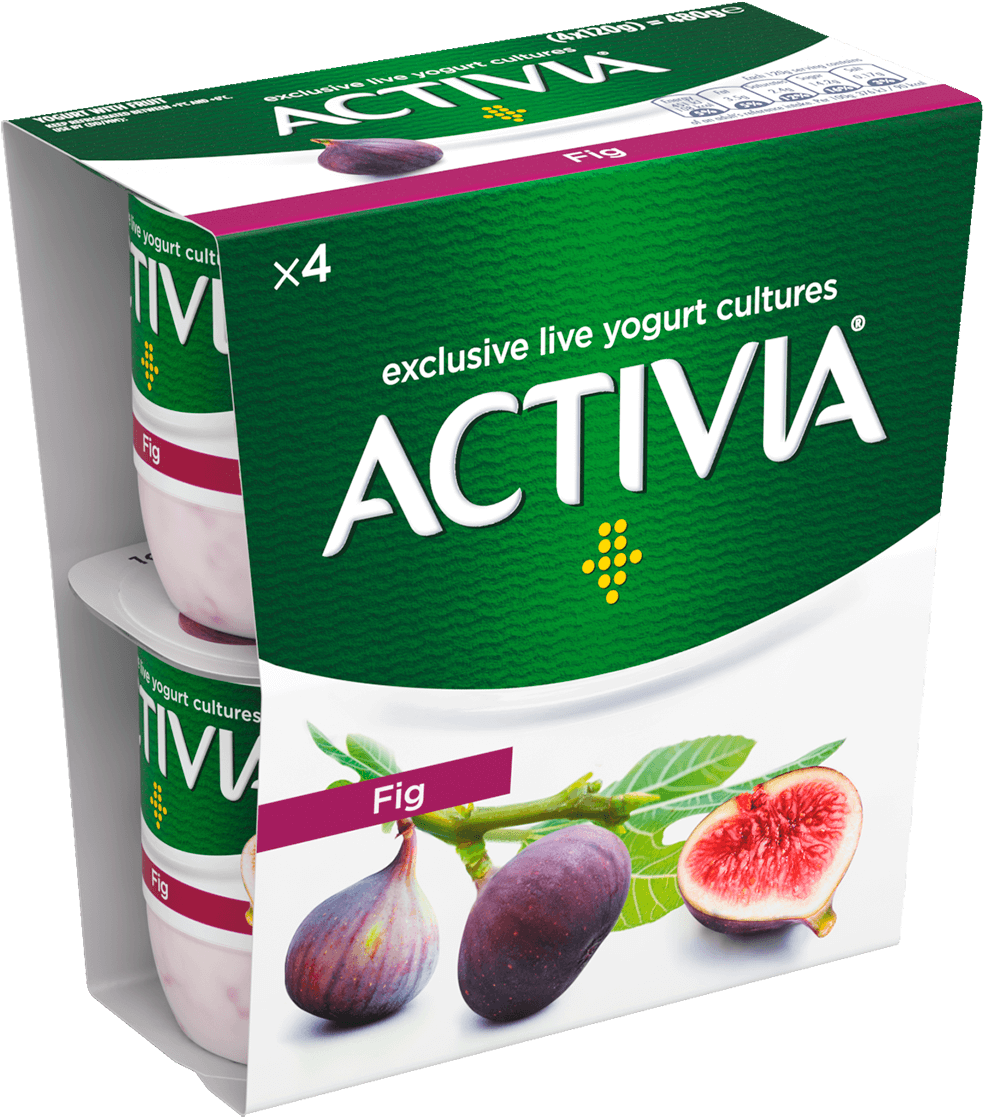 Activia Fig - Activia Strawberry Yogurt (993x1126), Png Download
