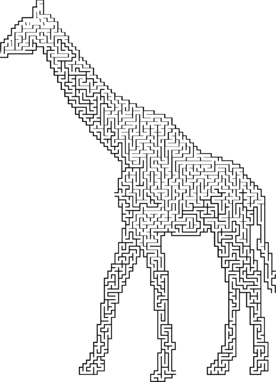 Giraffe Silhouette Line Art Computer Icons - Giraffe (541x750), Png Download