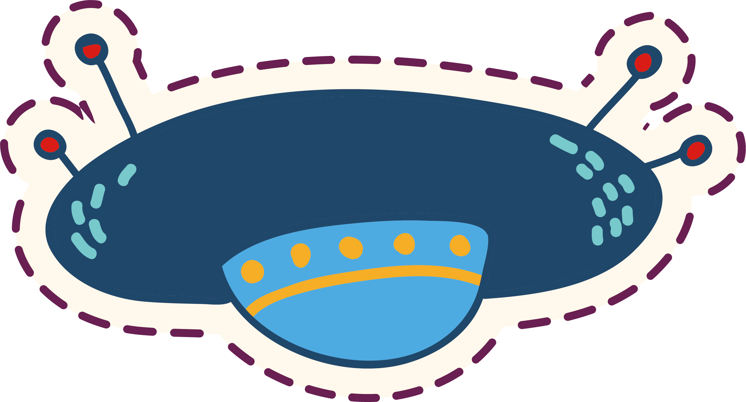 Unidentified Flying Object Flying Saucer (2408x1300), Png Download