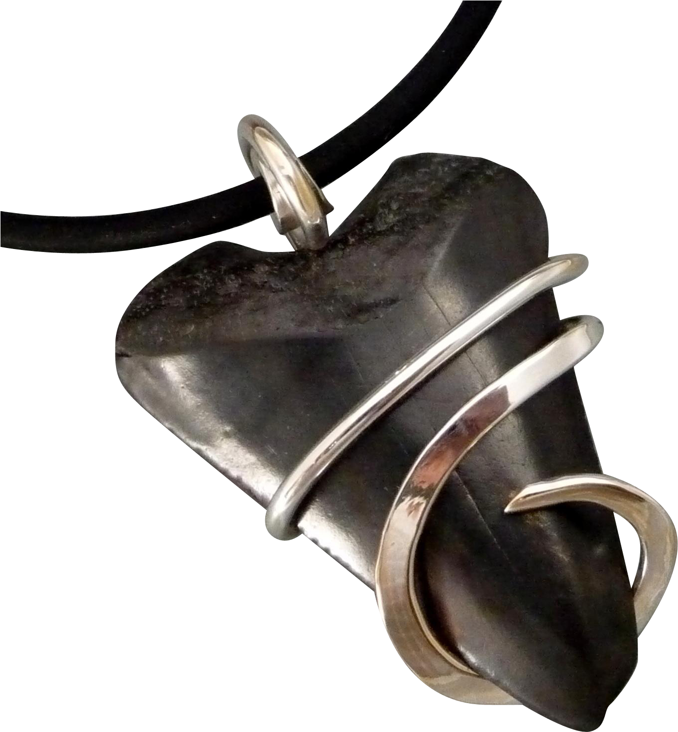 Fossilized Great White Shark Tooth Wrapped Pendant - Pendant (1469x1469), Png Download