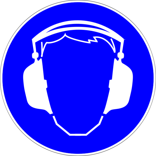 No Eating And Drinking Clipart Sings Science Labs Collection - Safety Ear Protection Sign (640x640), Png Download