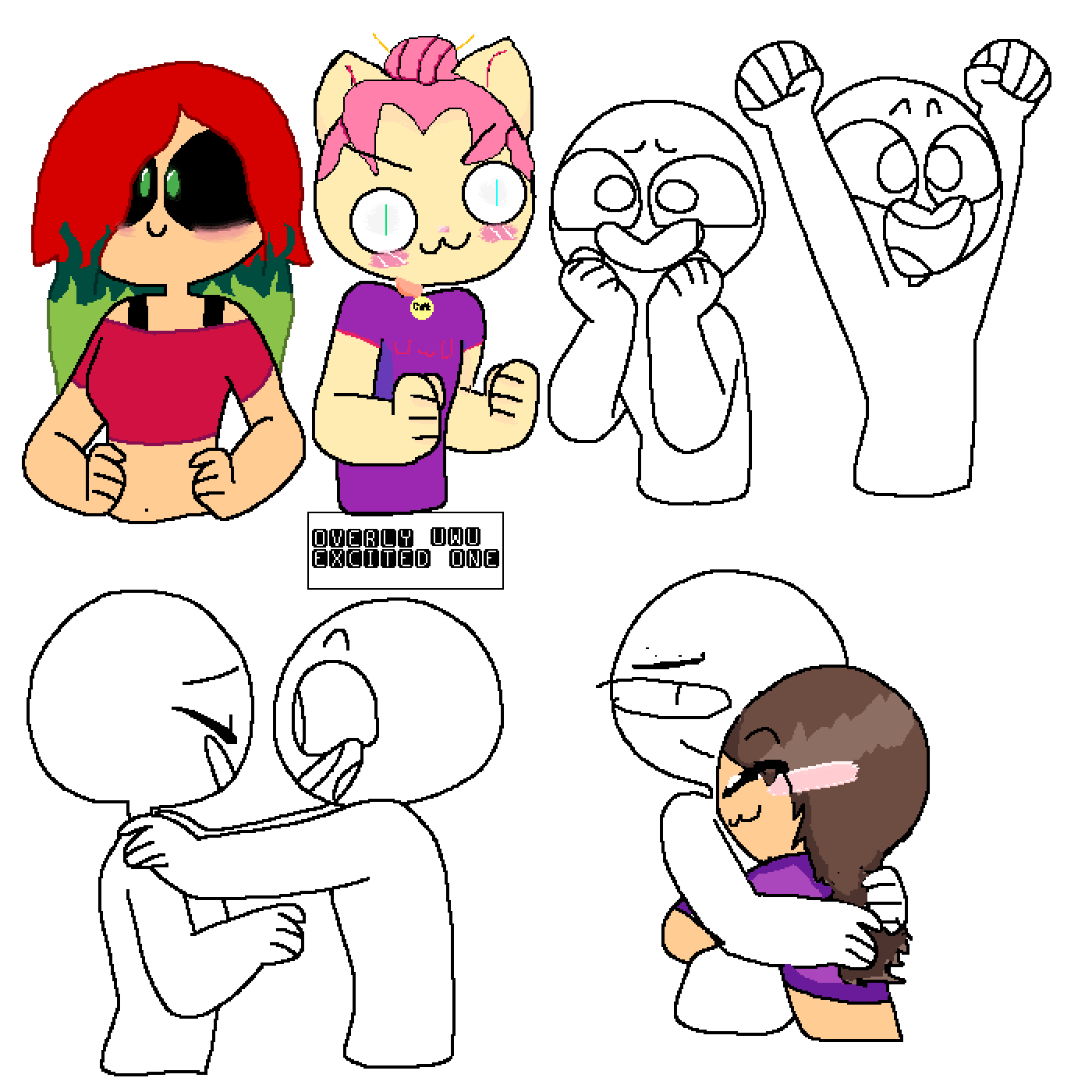 Catto That Is Overly Excited One - Cartoon (1400x1400), Png Download