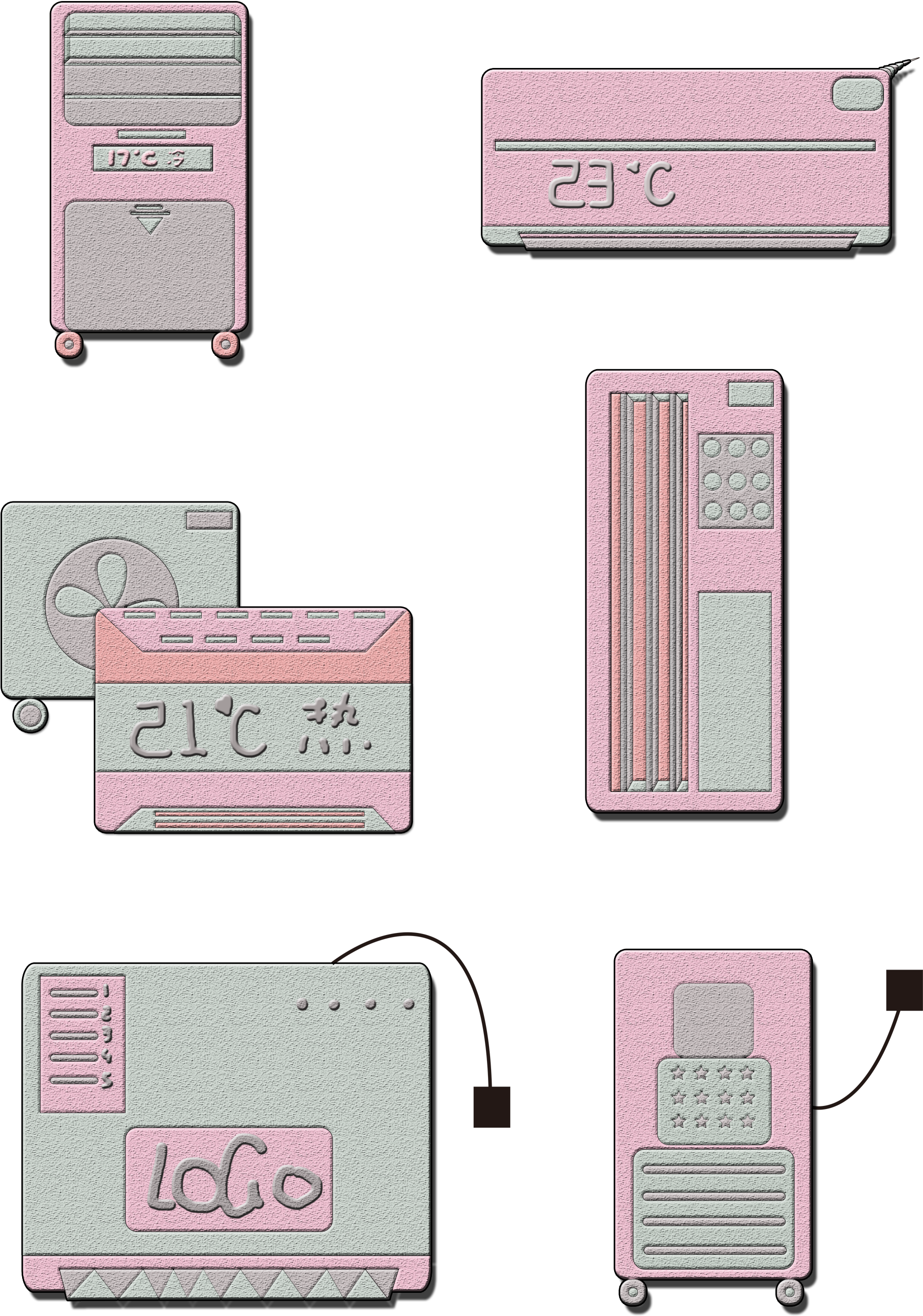Air Conditioning Creative Cute Cartoon Png And Psd - Wallet (2048x2738), Png Download