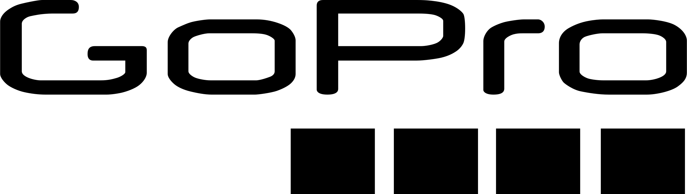 Gopro Logo Black And White - Gopro Black Logo Png (2400x680), Png Download