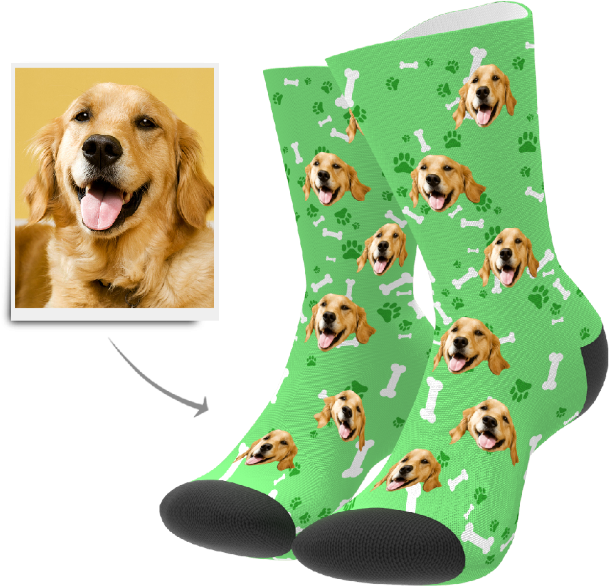 Custom Dog Socks Put Any Face On Socks Myphotosocks - Toe Socks With Dog Faces (1000x1000), Png Download