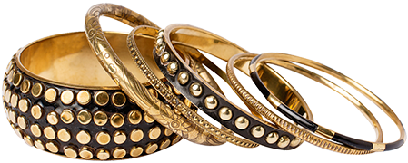 Polka Dot Gold Bangles - Wedding Ring (500x750), Png Download